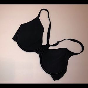 Vassarette Black Cotton Racerback Bra 38C